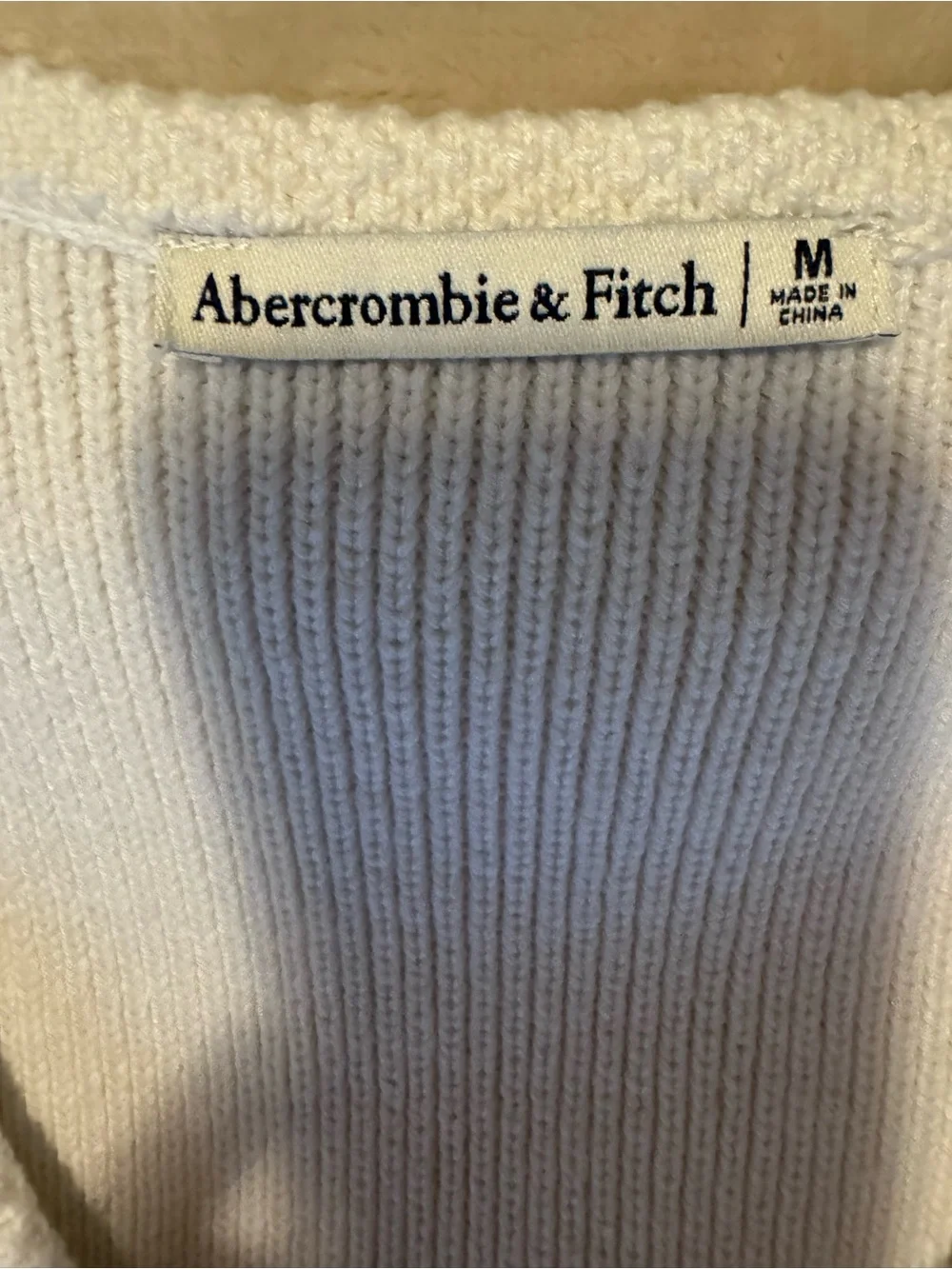 Abercrombie & Fitch Cream Ribbed Knit Vest - Picture 3 of 3